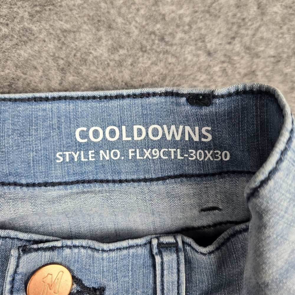 Mugsy Jeans 30x30 Mens Light Wash Stretch Denim Cooldowns Coolmax FLX9CTL NWT - Picture 4 of 10